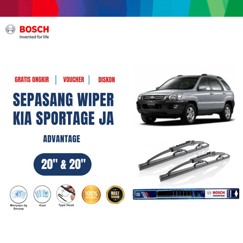 [EZR.2400632] Bosch Sepasang Wiper Mobil KIA Sportage JA 1998-2004 Advantage 20 dan 20 Inci