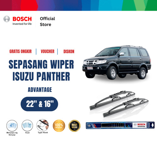 [EZR.2400638] Bosch Sepasang Wiper Kaca Mobil Isuzu Panther 2001 Advantage 22 dan 16 Inci