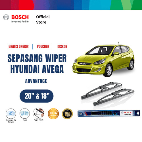 [EZR.2400641] Bosch Sepasang Wiper Kaca Mobil Hyundai Avega Advantage 20" & 18"