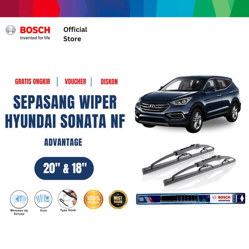 [EZR.2400646] Bosch Sepasang Wiper Mobil Hyundai Sonata NF (2004) Advantage 20 & 18