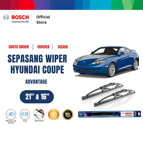 [EZR.2400655] Bosch Sepasang Wiper Mobil Hyundai Coupe 2001-2009 Advantage 21 dan 16 Inci