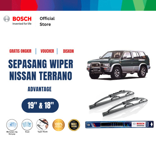 [EZR.2400661] Bosch Sepasang Wiper Mobil Nissan Terano D21 1995 Advantage 19 dan 18 Inci