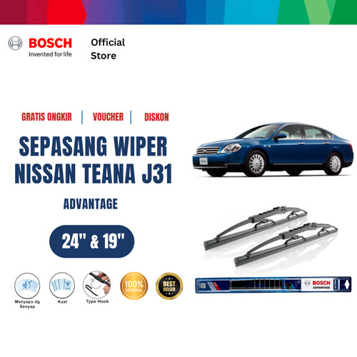 [EZR.2400663] Bosch Sepasang Wiper Mobil Nissan Teana J31 2008 Advantage 24 dan 19 Inci