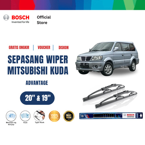 [EZR.2400675] Bosch Sepasang Wiper Kaca Mobil Mitsubishi Kuda Advantage 20 dan 19 Inci