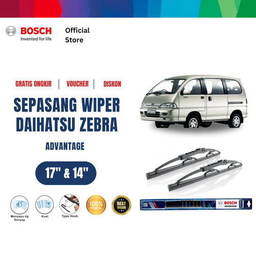 [EZR.2400677] Bosch Sepasang Wiper Kaca Mobil Daihatsu Zebra Advantage 17 dan 14 Inci