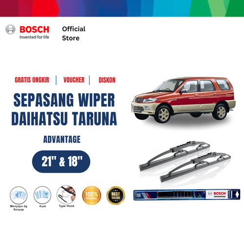 [EZR.2400678] Bosch Sepasang Wiper Kaca Mobil Daihatsu Taruna Advantage 21" & 18"