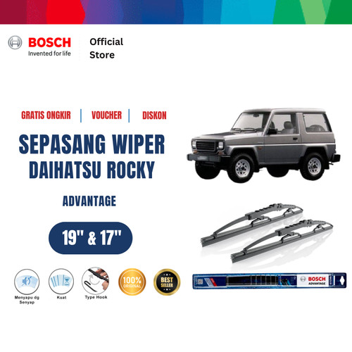 [EZR.2400681] Bosch Sepasang Wiper Kaca Mobil Daihatsu Rocky Advantage 19" & 17"