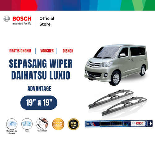 [EZR.2400682] Bosch Sepasang Wiper Kaca Mobil Daihatsu Luxio Advantage 19" & 19"