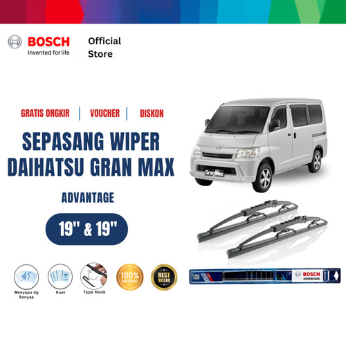 [EZR.2400684] Bosch Sepasang Wiper Kaca Mobil Daihatsu Gran Max Advantage 19" & 19"