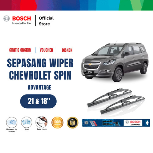 [EZR.2400689] Bosch Sepasang Wiper Mobil Chevrolet Spin Advantage 21" & 18" - 2 Buah