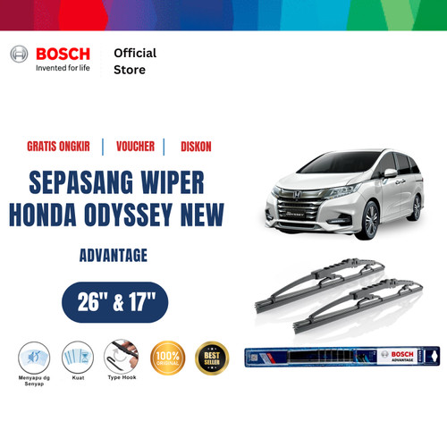 [EZR.2400693] Bosch Sepasang Wiper Mobil Honda Odyssey New 2009 Advantage 26 dan 17 Inci