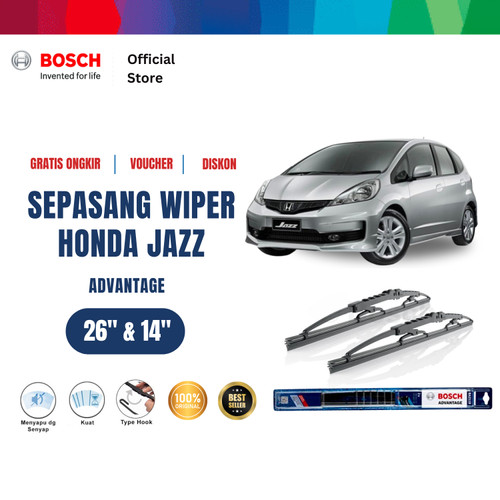 [EZR.2400696] Bosch Sepasang Wiper Kaca Mobil Honda Jazz 2008 Advantage 26 dan 14 Inci