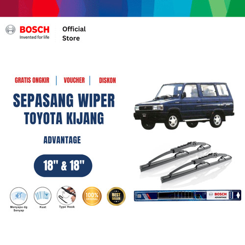 [EZR.2400700] Bosch Sepasang Wiper Kaca Mobil Toyota Kijang Advantage 18" & 18"
