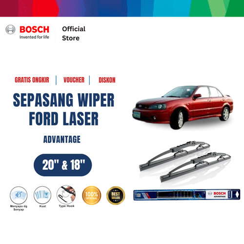 [EZR.2400705] Bosch Sepasang Wiper Kaca Mobil Ford Laser Advantage 20"& 18"