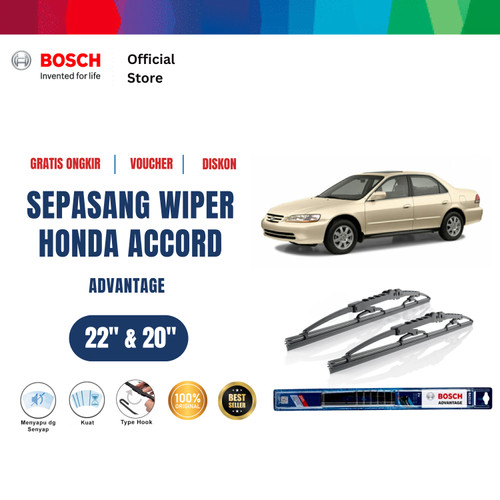 [EZR.2400709] Bosch Sepasang Wiper Kaca Mobil Honda Accord 2001 Advantage 22 dan 20 Inci
