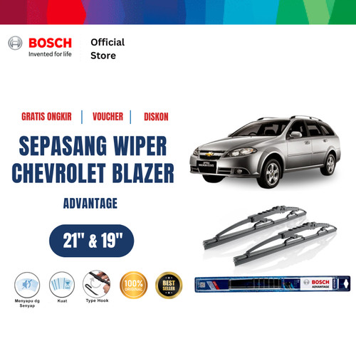 [EZR.2400722] Bosch Sepasang Wiper Kaca Mobil Chevrolet Blazer Advantage 21 dan 19 Inci