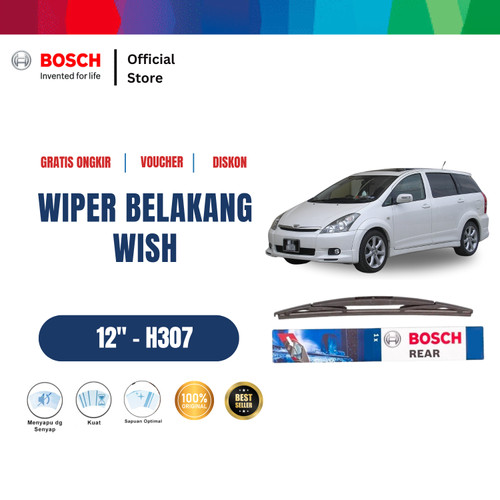 [EZR.2400732] Bosch H307 Rear Wiper Kaca Belakang Mobil Toyota Wish - Lock 2 Size 12 Inci
