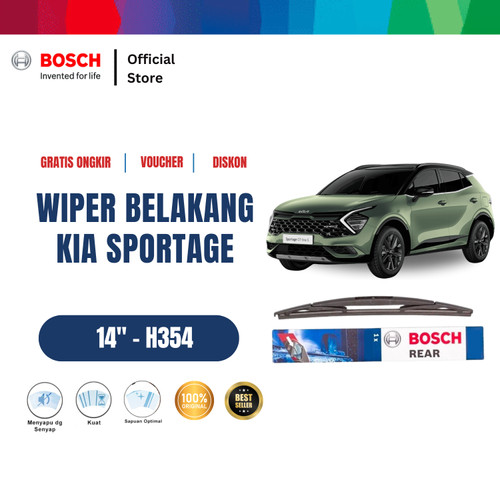 [EZR.2400740] Bosch H354 Rear Wiper Kaca Belakang Mobil Kia Sportage Rock Lock 3 Size 14 Inci