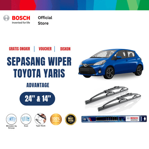 [EZR.2400744] Bosch Sepasang Wiper Kaca Mobil Toyota Yaris Advantage 24" & 14" - 2Buah/Set Motorcycle - Warna