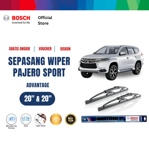 [EZR.2400745] Bosch Sepasang Wiper Mobil Mitsubishi Pajero Sport Advantage 20 dan 20 Inci