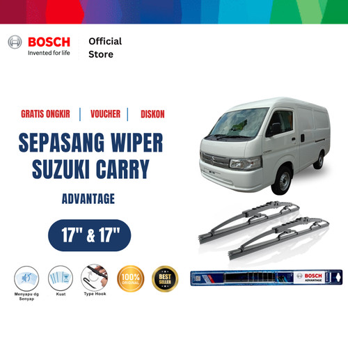 [EZR.2400746] Bosch Sepasang Wiper Kaca Mobil Suzuki Carry Advantage 17 dan 17 Inci - 2 Pcs