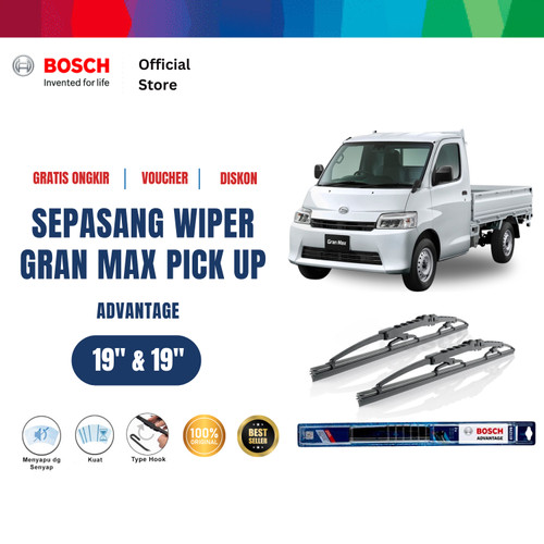 [EZR.2400748] Bosch Sepasang Wiper Mobil Daihatsu Gran Max Pick Up Advantage 19 dan 19 Inci