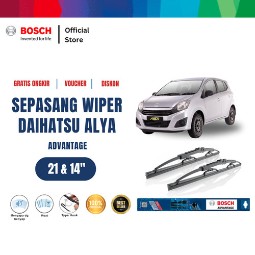 [EZR.2400749] Bosch Sepasang Wiper Kaca Mobil Daihatsu Ayla Advantage 21 dan 14 Inci