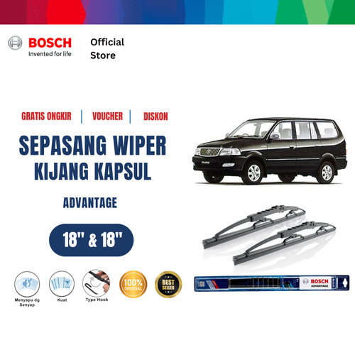 [EZR.2400753] Bosch Sepasang Wiper Kaca Mobil Toyota Kijang Kapsul Advantage 18 dan 18 Inci