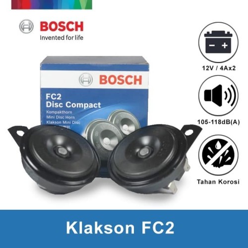 [EZR.2400837] Bosch Klakson FC2 Disc Black 12V Set - Harga Klakson Mobil Murah
