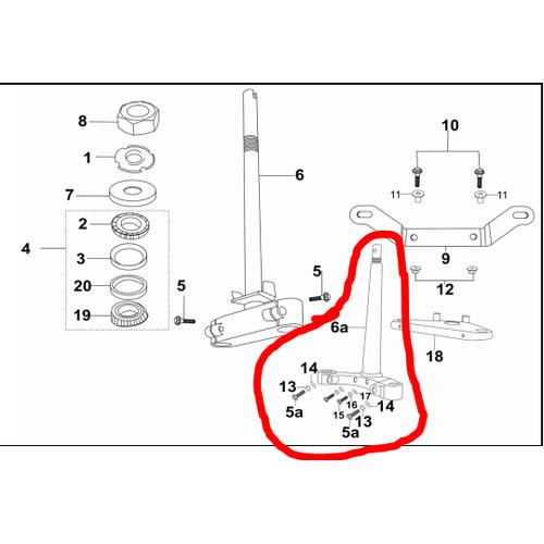 [EZM.1150407] Segitiga Bawah Viar Karya Bit 100 cc Thn 2015 ke Atas / Steering Stem