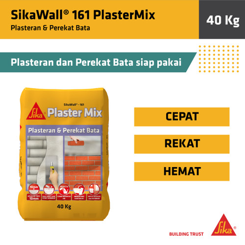 [EZM.6700040] SikaWall 161 PlasterMix Plasteran Perekat Bata Mortar Instan 40Kg
