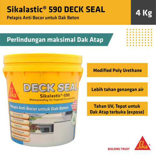 [EZM.6700046] Deck Seal Sikalastic 590 Waterproofing Anti Bocor Dak Beton 4Kg