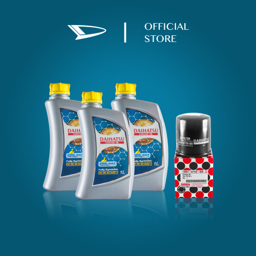 Daihatsu Genuine Oil 0W-20 API SN/GF-5 Fully Synthetic 3L + Oli Filter