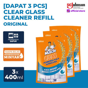 [EZR.0700661] (Dapat 3pcs) Mr Muscle Clear Pembersih Kaca Blue Refill 400ml