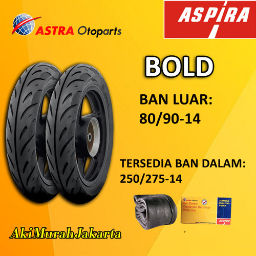 Ban Luar Aspira BOLD TUBETYPE 80/90-14 250/275-14 Original ASTRA