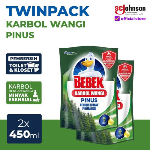 [EZR.0700692] BEBEK Karbol Wangi Pinus Pouch 450mL x 2Pcs