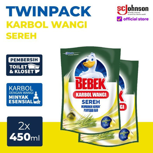 [EZR.0700694] BEBEK Karbol Wangi Sereh Pouch 450mL TWINPACK
