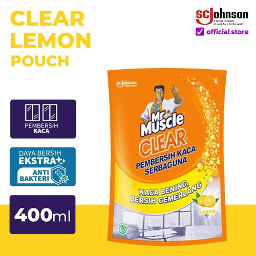 [EZR.0700700] Mr Muscle Clear Glass Pembersih Kaca Pouch Lemon 400ml