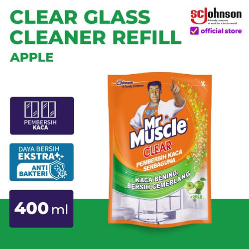 [EZR.0700703] Mr Muscle Clear Pembersih Kaca Apple Refill 400ml
