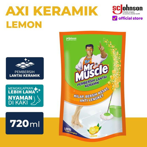 [EZR.0700704] Mr Muscle Axi Keramik Pembersih Lantai Keramik Pouch Lemon 720ml