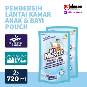[EZR.0700721] (Twin Pack) Mr Muscle Pembersih Lantai Kamar Bayi & Anak Pouch 720mL