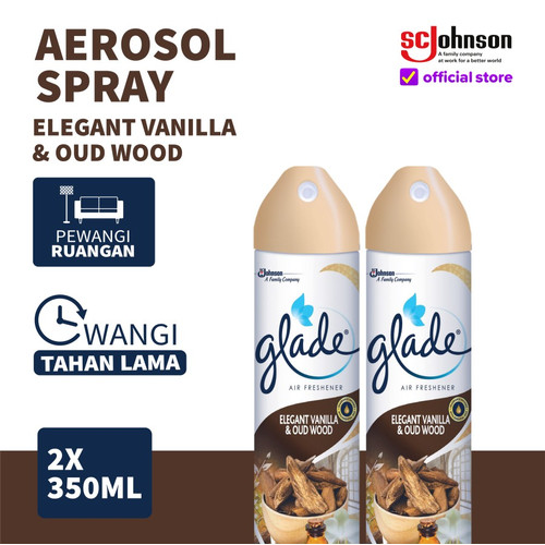 [EZR.0700740] TWIN PACK Glade Aerosol Elegant Vanilla & Oudwood 350ml