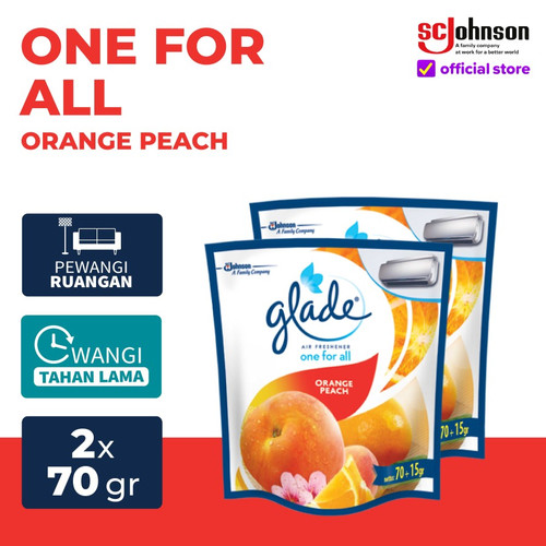 [EZR.0700743] (Twin Pack) Glade One For All Orange Peach Refill 70gr