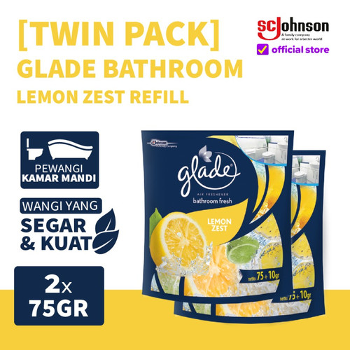 [EZR.0700744] [TWIN PACK] Glade Bathroom Lemon Zest Refill 75g