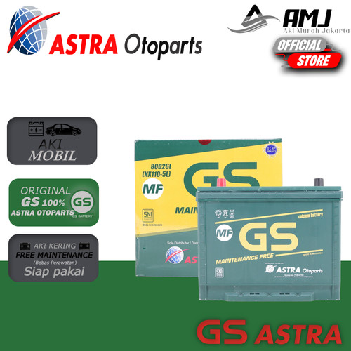 [EZR.0701541] Aki Mobil Isuzu D Max GS MF ASTRA 80D26L Aki Kering 12V / 70Ah
