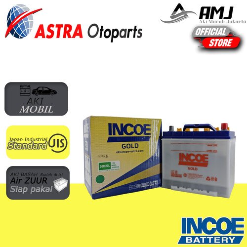 [EZR.0702066] Aki Mobil KIA All New Rio INCOE GOLD Astra 55D23L Aki Basah 12V / 60Ah