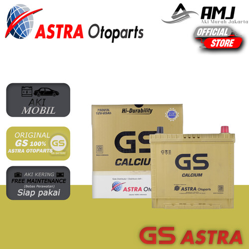 [EZR.0702143] Aki Gs Calcium Astra 55d23l / 75d23l 65ah (Aki Kering) Garansi 6 Bulan