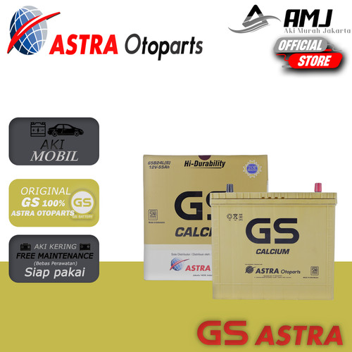 [EZR.0702150] Aki Gs Calcium Toyota Fortuner Bensin 55d23l / 75d23l 65ah Garansi 6bl