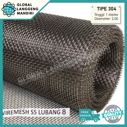 [EZM.1140061] WIRE MESH LUBANG 8 (304) 1MX1M/ WIREMESH CACING 8MM JAPAN QUALITY