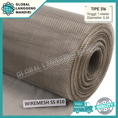[EZM.1140073] WIREMESH 12 STAINLESS (316) 1MX1MX0.35MM / WIRE MESH / WIRE SCREEN 316